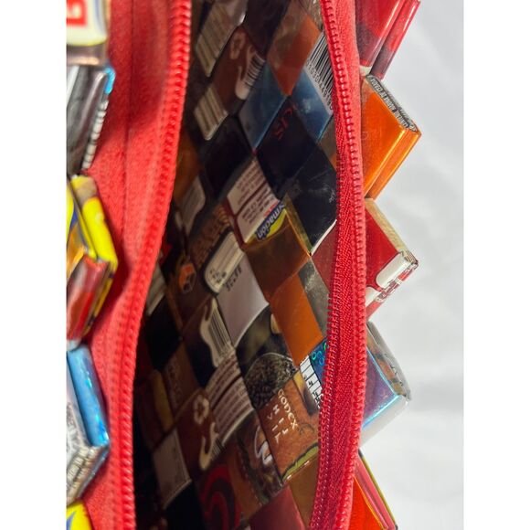 Vintage Candy Gum Wrapper Woven Handbag Recycled Material - Picture 6 of 9